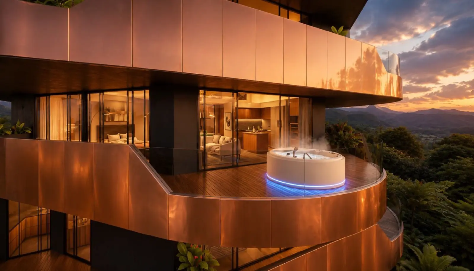 Render de una Grand Suite con jacuzzi en el balcón